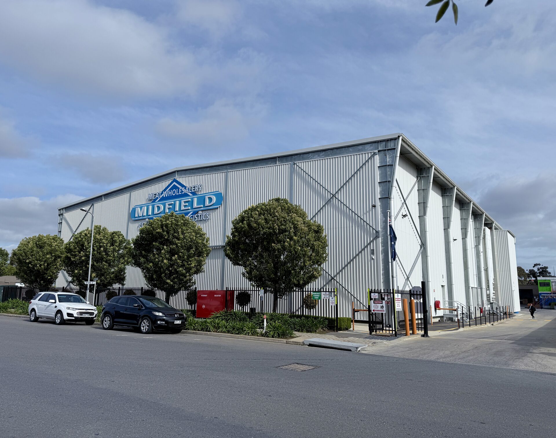 Midfield Cold Storage facility exterior in Regency Park, Adelaide — multi-temperature cold storage warehouse